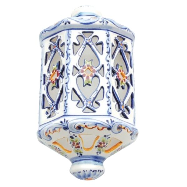 Aplique de parede grade em faiança pintado à mão decoração flores