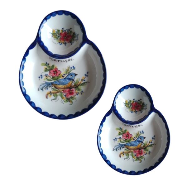 Azeitoneira em faiança pintada à mão decoração Primavera / Pássaro