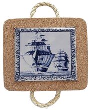 Azulejo com cortiça (com corda) decorado Caravela 35
