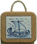 Azulejo com cortiça (com corda) decorado Delfis 25
