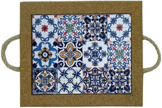 Azulejo com cortiça (com corda) decorado Multi Padrão 38 15x20cm