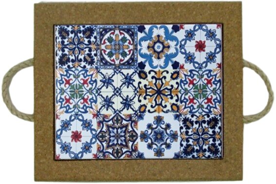 Azulejo com cortiça (com corda) decorado Multi Padrão 49 15x20cm