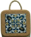 Azulejo com cortiça (com corda) decorado Padrão 20 madeirense