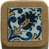 Azulejo com cortiça (sem corda) decorado Padrão 21 7.5x7.5cm