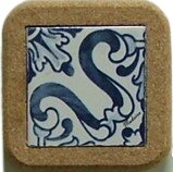 Azulejo com cortiça (sem corda) decorado Padrão 22 7.5x7.5cm