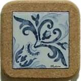 Azulejo com cortiça (sem corda) decorado Padrão 23 7.5x7.5cm