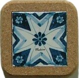 Azulejo com cortiça (sem corda) decorado Padrão 24 7.5x7.5cm