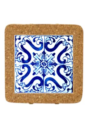 Azulejo com cortiça (sem corda) decorado Padrão 29 7.5x7.5cm