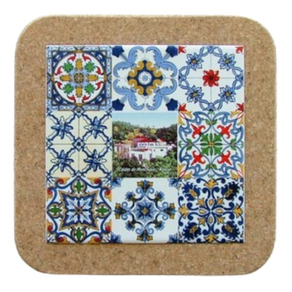 Azulejo decorado 15*15 cm com base em cortiça Caldas de Monchique Algarve