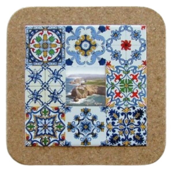 Azulejo decorado 15*15 cm com base em cortiça Sagres Algarve