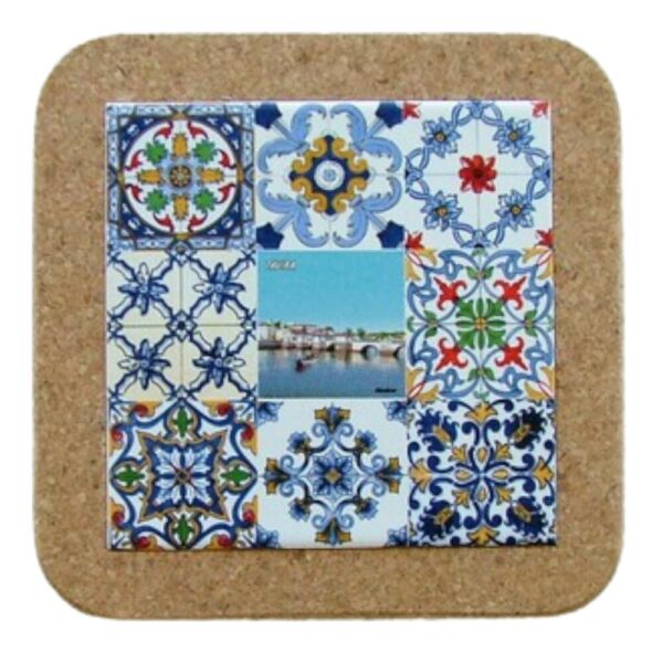Azulejo decorado 15*15 cm com base em cortiça Tavira Algarve
