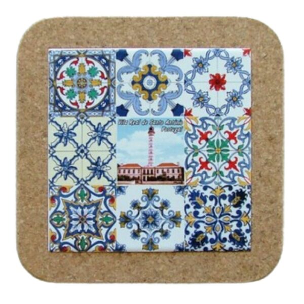 Azulejo decorado 15*15 cm com base em cortiça Vila real de Santo António Algarve