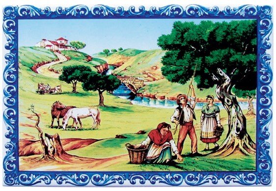 Azulejo decorado Apanha da Azeitona