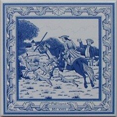 Azulejo decorado Caçadas 15X15 cm