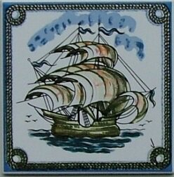 Azulejo Decorado Caravela 10X10 cm