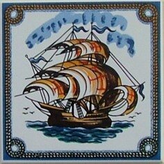 Azulejo decorado Caravela 11 15x15cm