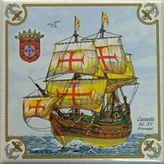 Azulejo decorado Caravela 15x15cm