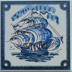 Azulejo decorado Caravela 51 15x15cm