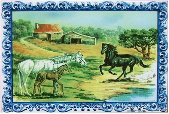 Azulejo decorado Cavalos 20X30 cm