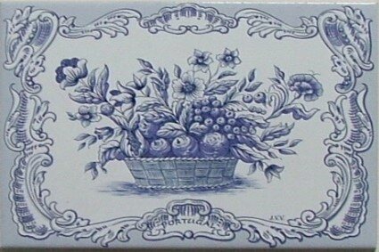 Azulejo decorado Cesto Azul 15x20cm