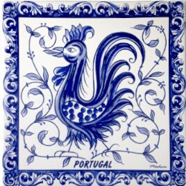 Azulejo decorado Galo de Agueda 15x15cm