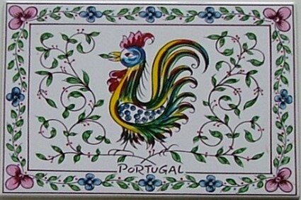 Azulejo decorado Galo de Águeda colorido 15x20cm