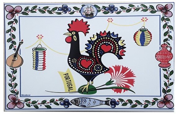 Azulejo decorado Galo de Barcelos 15x20cm