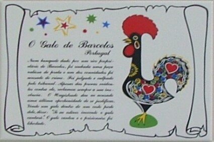 Azulejo decorado lenda Galo de Barcelos 15x20cm