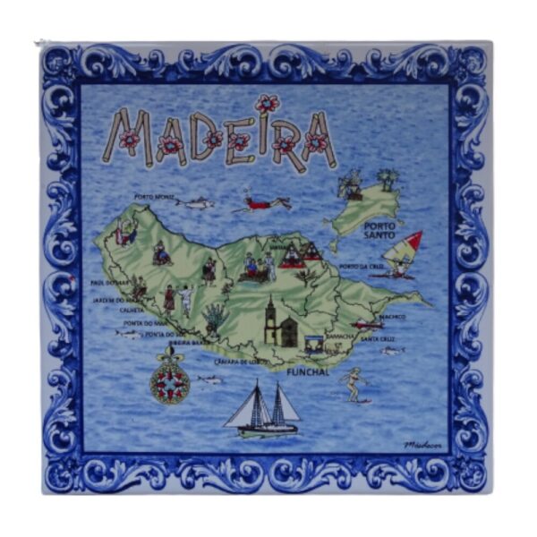 Azulejo decorado Mapa 15x15cm