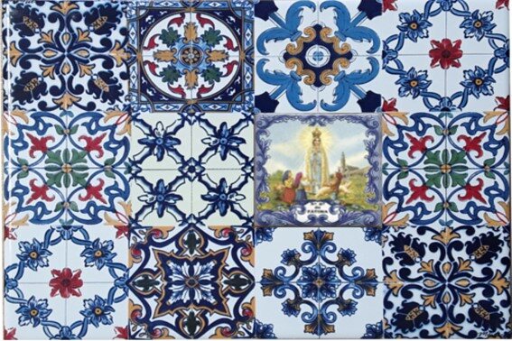 Azulejo decorado Multi Padrão N. Senhora Fátima 15x20cm