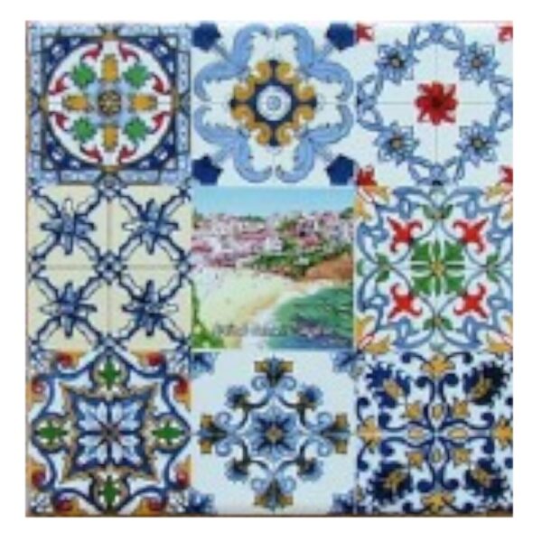 Azulejo decorado praia do Carvoeiro Algarve 15*15 cm