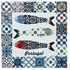 Azulejo decorado Sardinhas 15x15cm