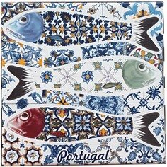 Azulejo decorado Sardinhas 33 15x15cm