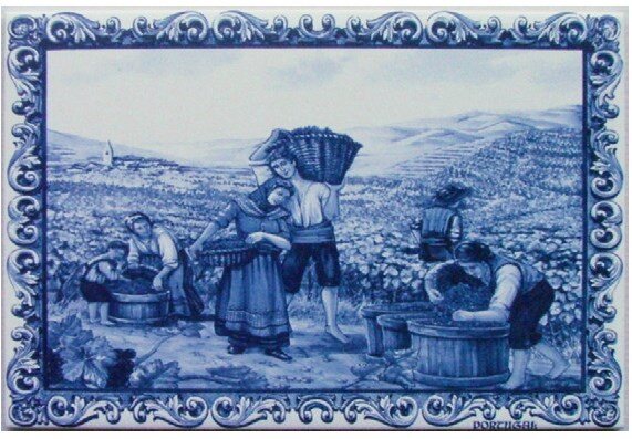 Azulejo decorado Vindima Azul 20X30 cm