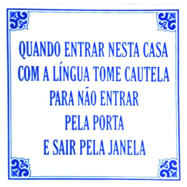 Azulejo provérbio 15*15 cm