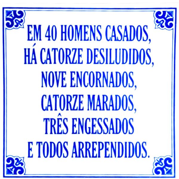 Azulejo provérbio 15*15 cm