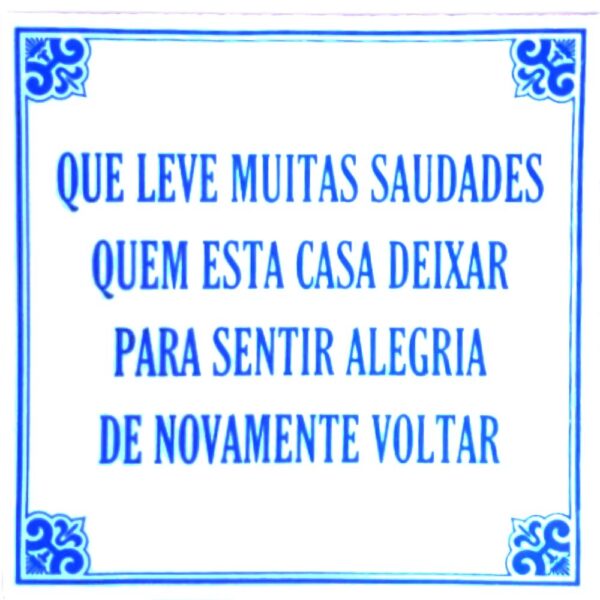 Azulejo provérbio 15*15 cm