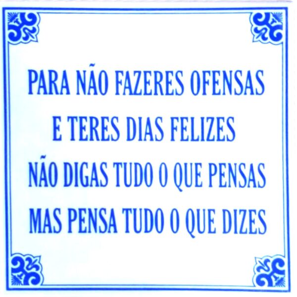 Azulejo provérbio 15*15 cm