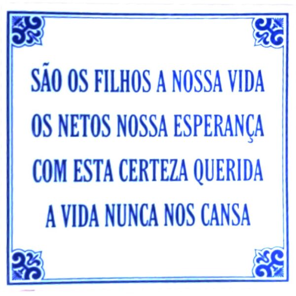 Azulejo provérbio 15*15 cm