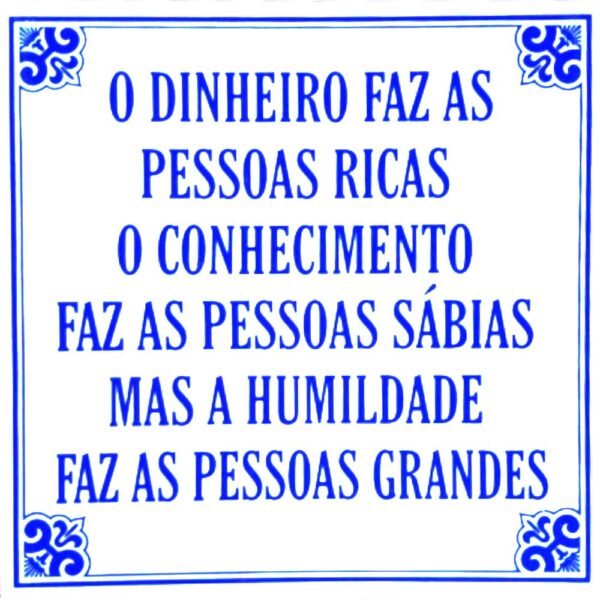 Azulejo provérbio 15*15 cm