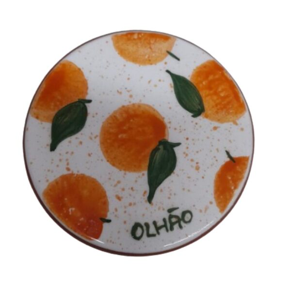 Base de copo em cerâmica pintado à mão decoração Laranjinha