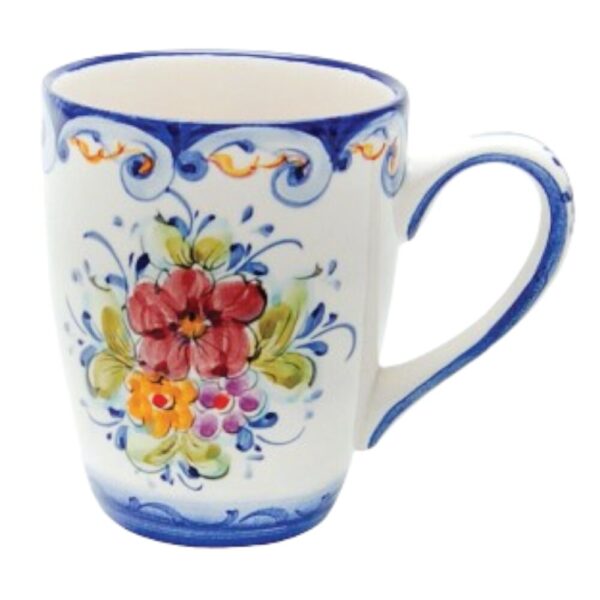 Caneca regional em faiança pintada à mão decoração flores
