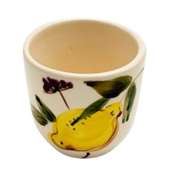 Copo de café em faiança pintado à mão decoração Limões