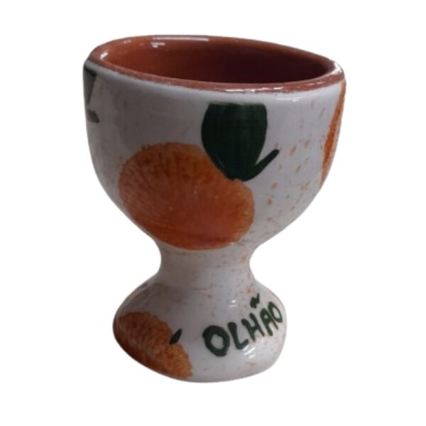 Copo para ovo em cerâmica pintado à mão decoração Laranjinha