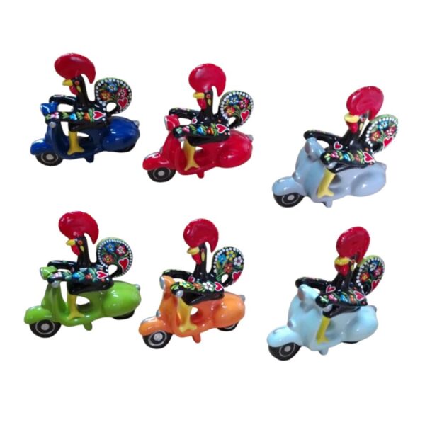 Galo barcelos vespa decorativo pintado à mão em cerâmica-barro