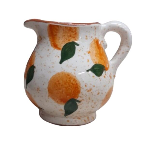 Leiteira em cerâmica pintada à mão decoração Laranjinha