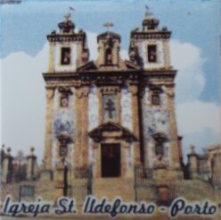 Magnético com azulejo decorado Igreja Sto Ildefonso- Porto 5X5cm
