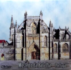 Magnético com azulejo decorado Mosteiro da Batalha 5X5cm