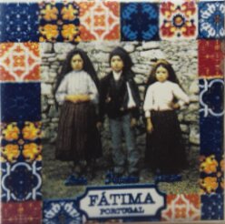 Magnético com azulejo decorado Pastorinhos de Fátima 5X5cm