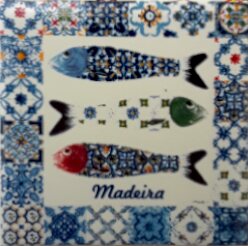 Magnético com azulejo decorado Sardinhas 5X5cm